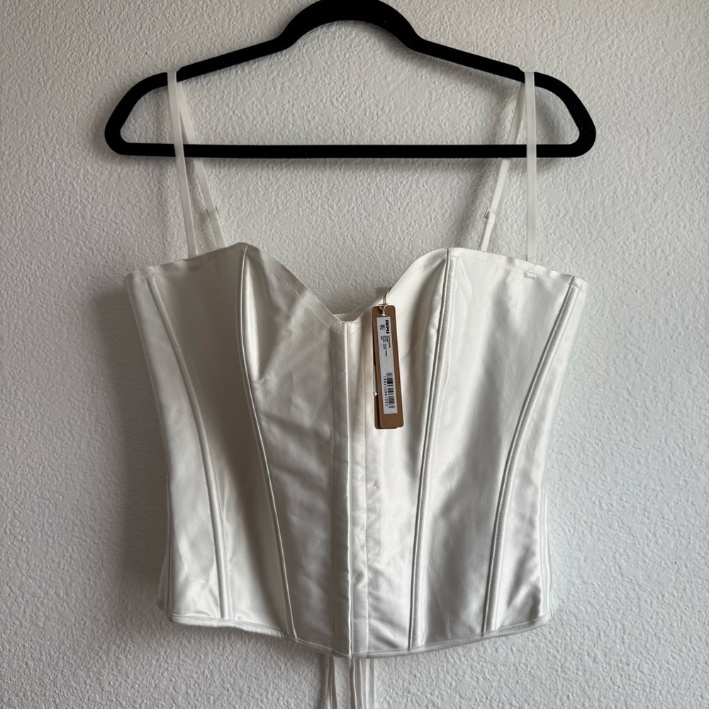 SKIMS Woven Shine Corset – Ivory (L) NWT